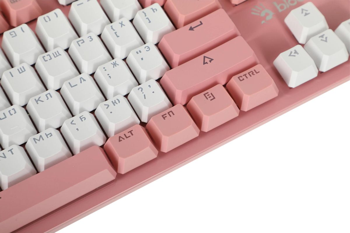Клавиатура A4TECH Bloody B800 Dual Color,  USB, розовый + белый [b800 pink]